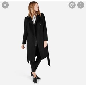 Everlane wool trench, black, size M